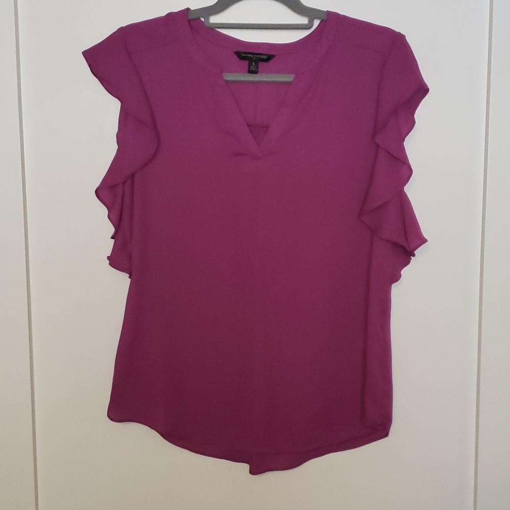 V-neck Fuchsia Top
